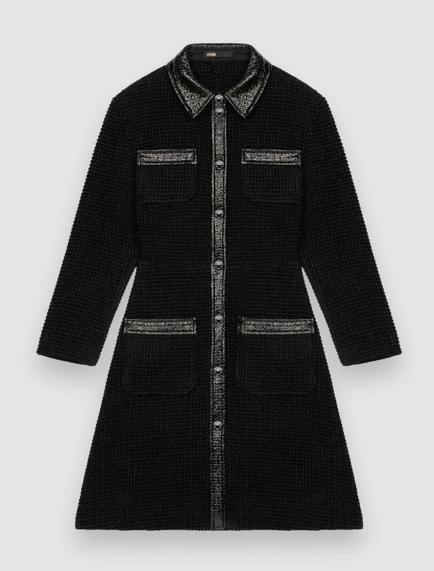 Robe en tweed velours et vinyle