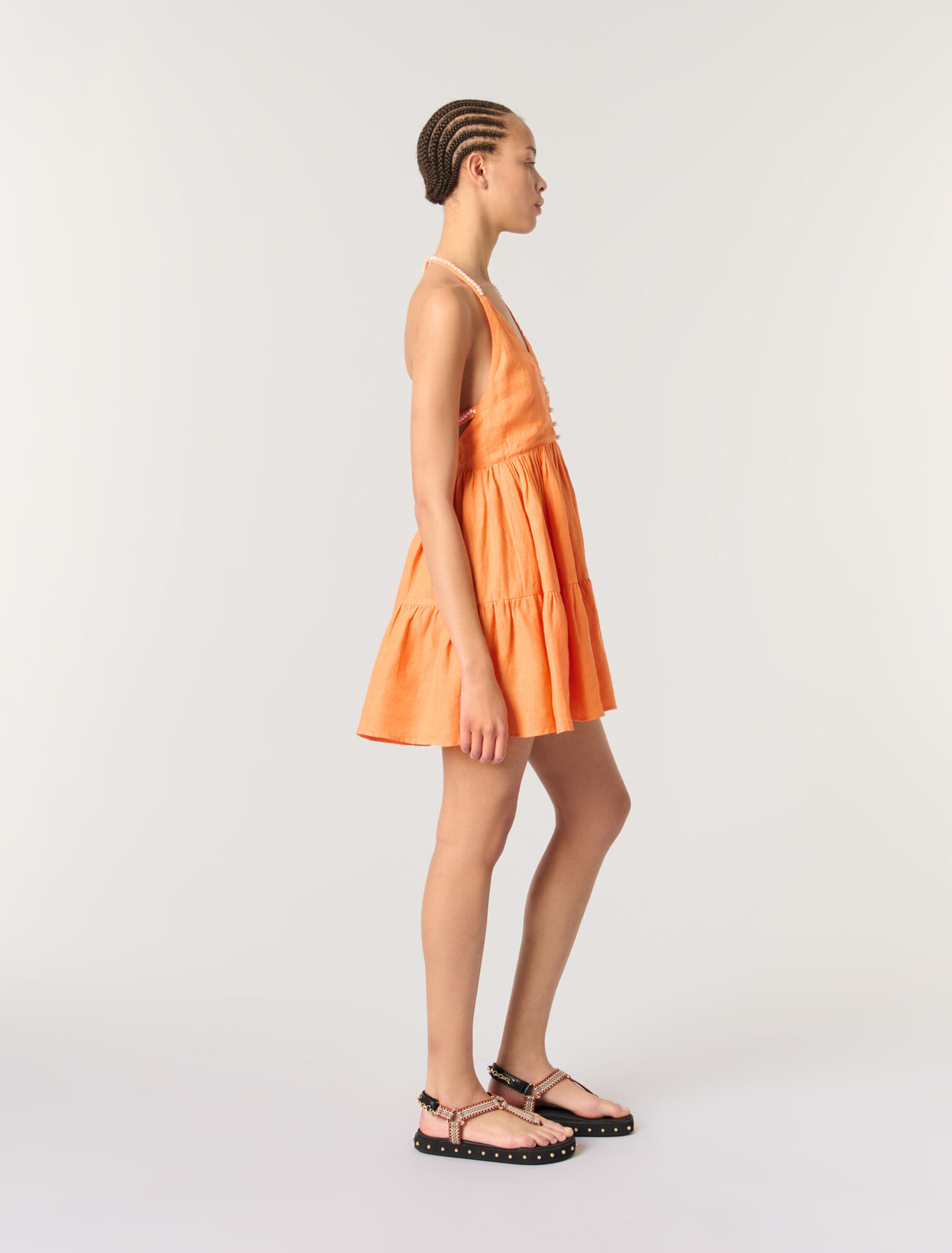 Robe courte en lin