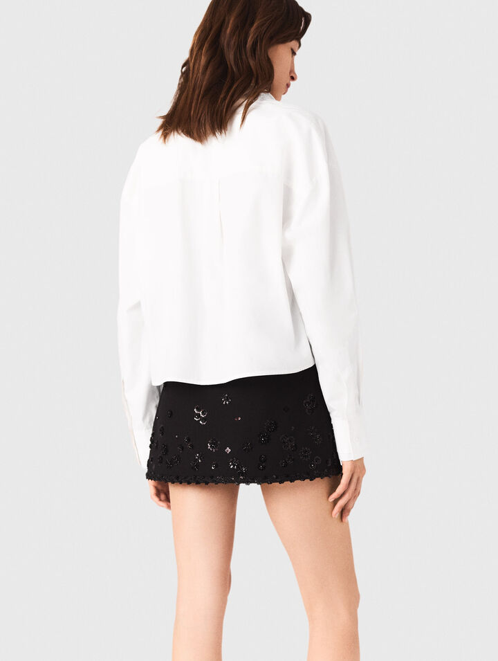 Short trompe l'œil brodé
