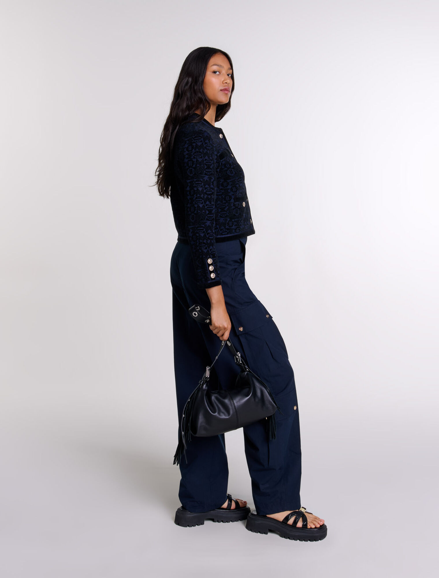 Cardigan en maille velours