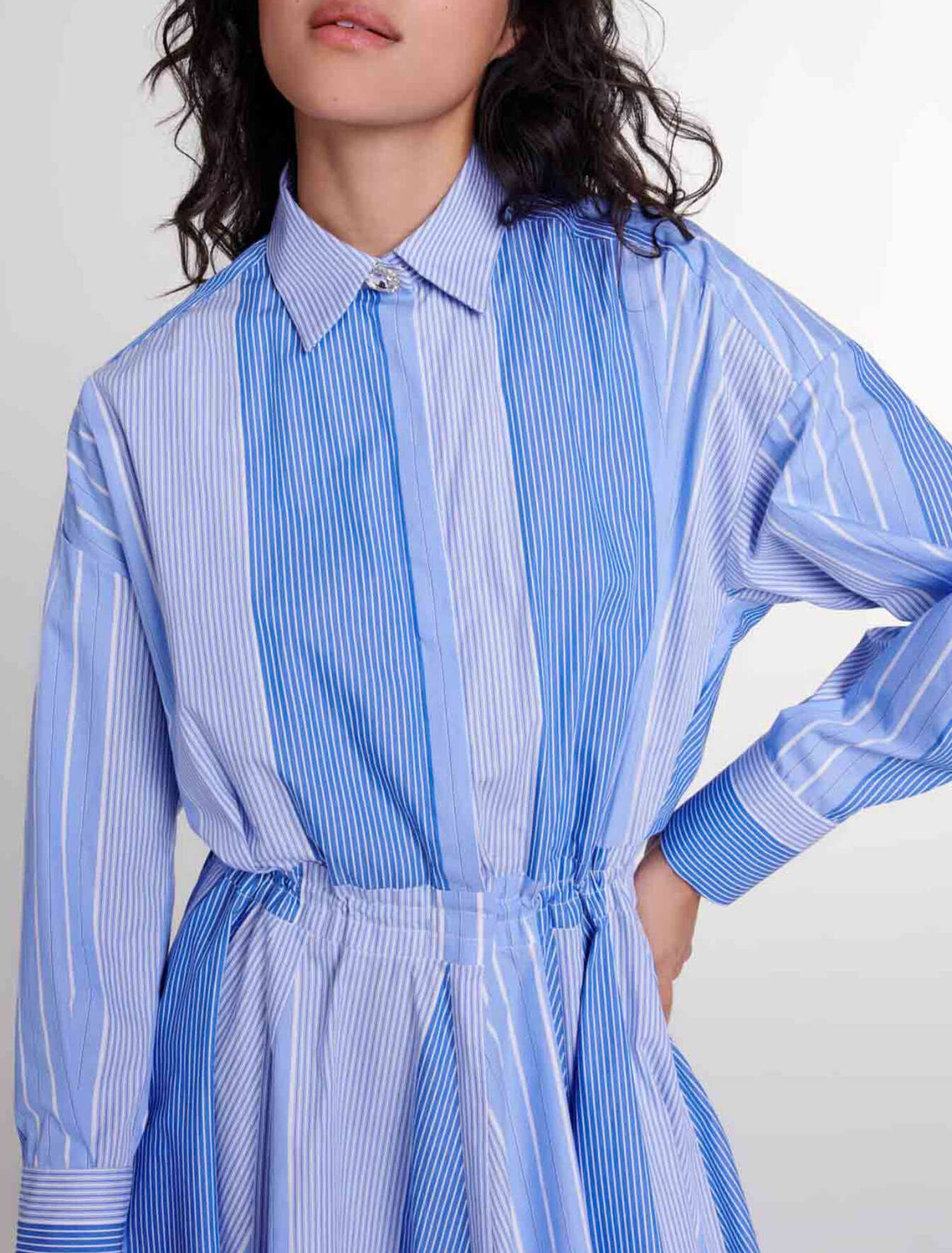 Robe longue loose &agrave; rayures 