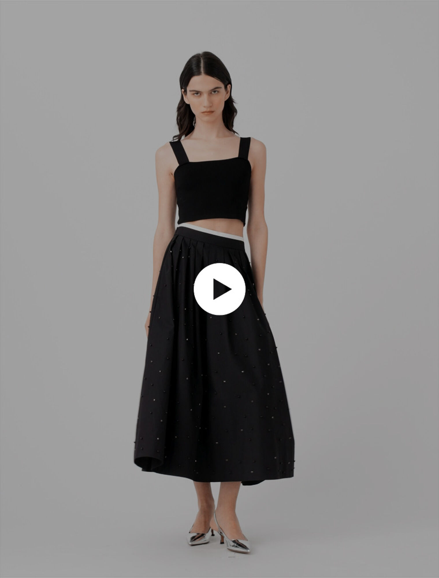 Crop top en maille &agrave; bretelles