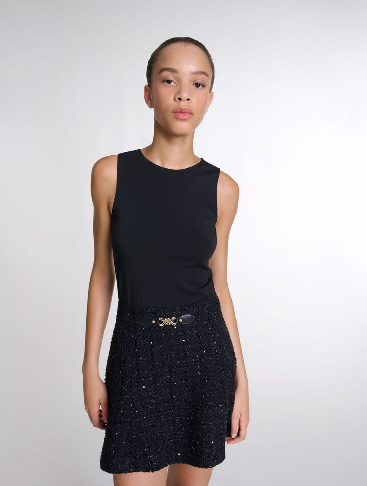 Robe courte 2-en-1 en tweed