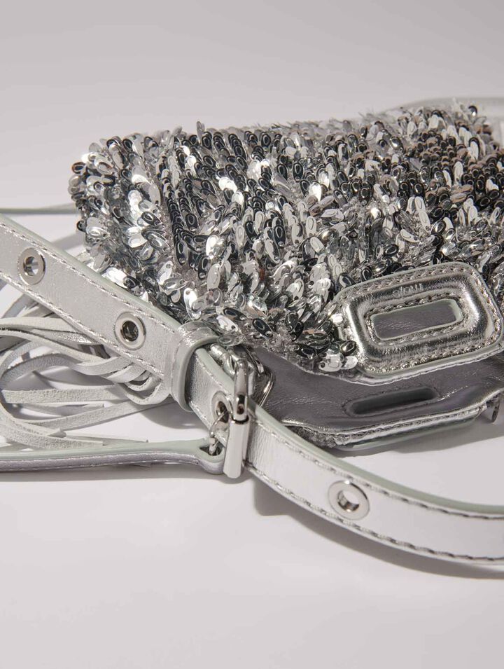 Sac Miss M Nano en sequins argentés