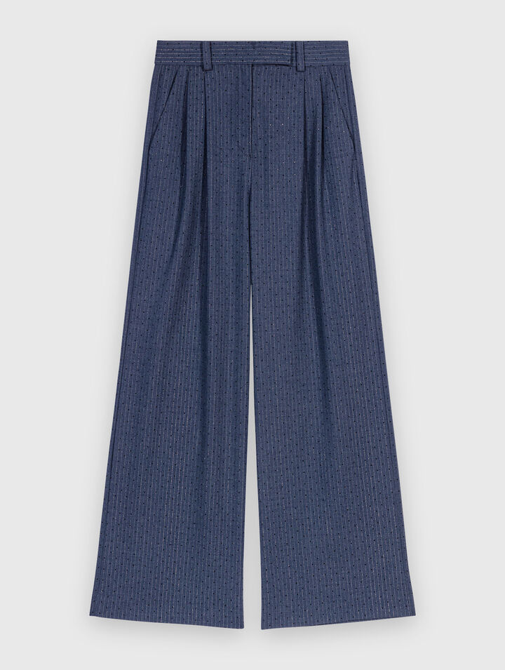 Pantalon tailleur à strass