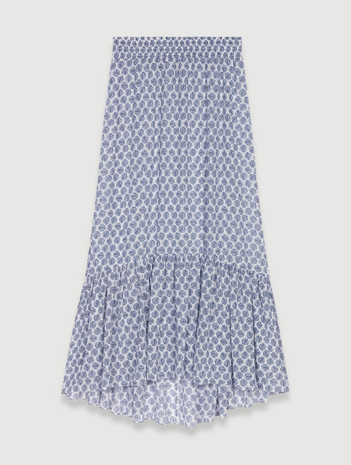 Jupe longue asym&eacute;trique