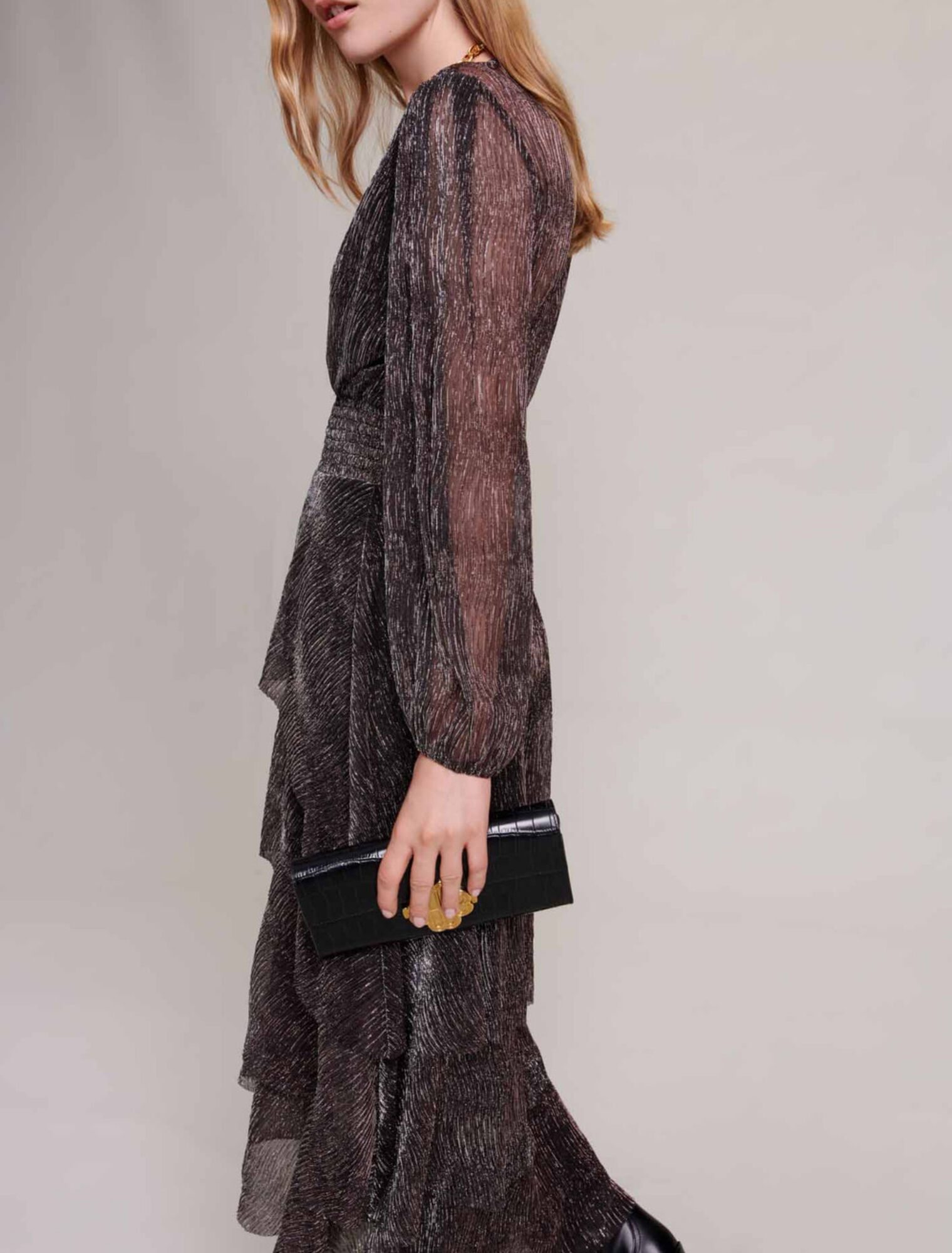 Robe longue à volants