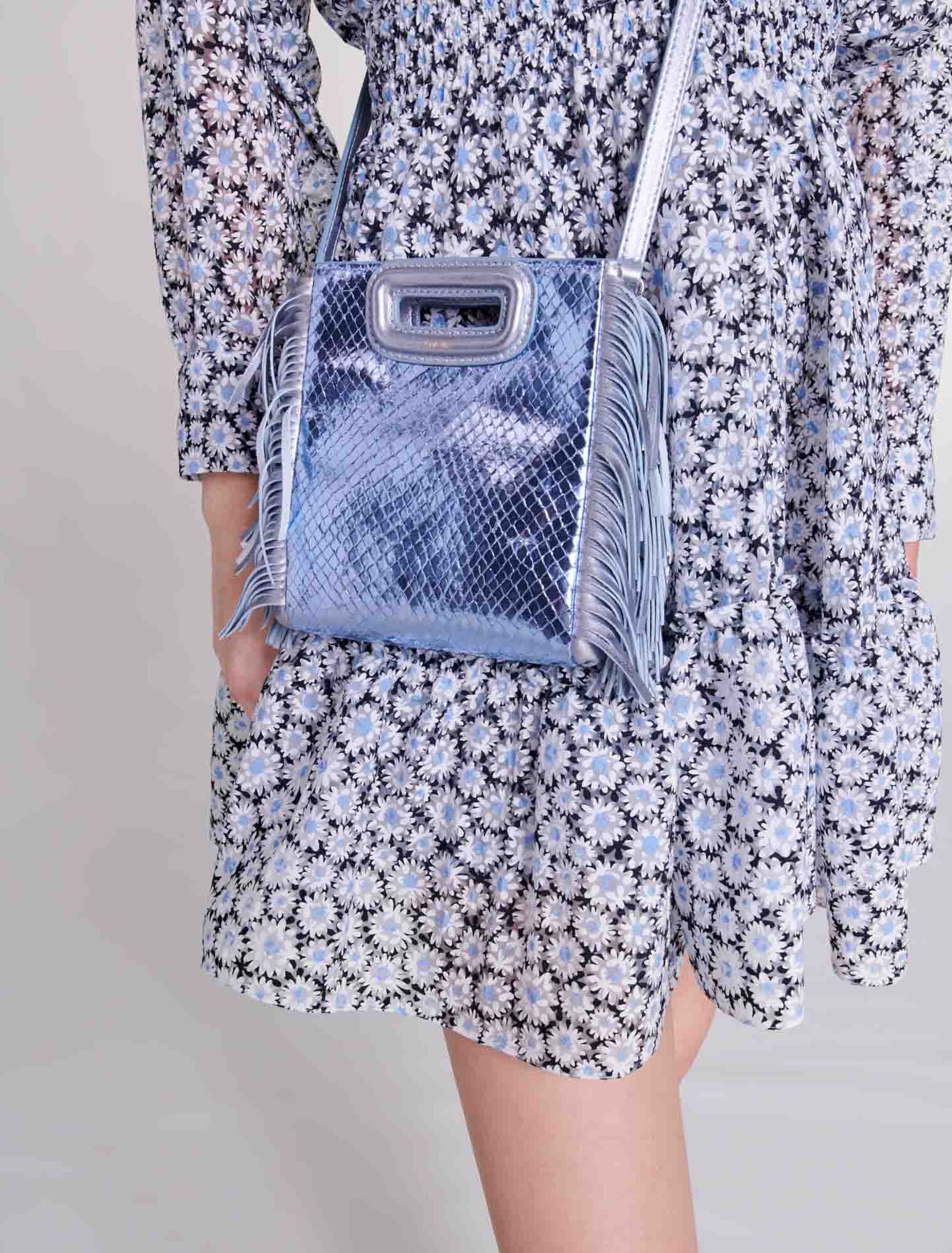 Sac M mini effet python métallisé