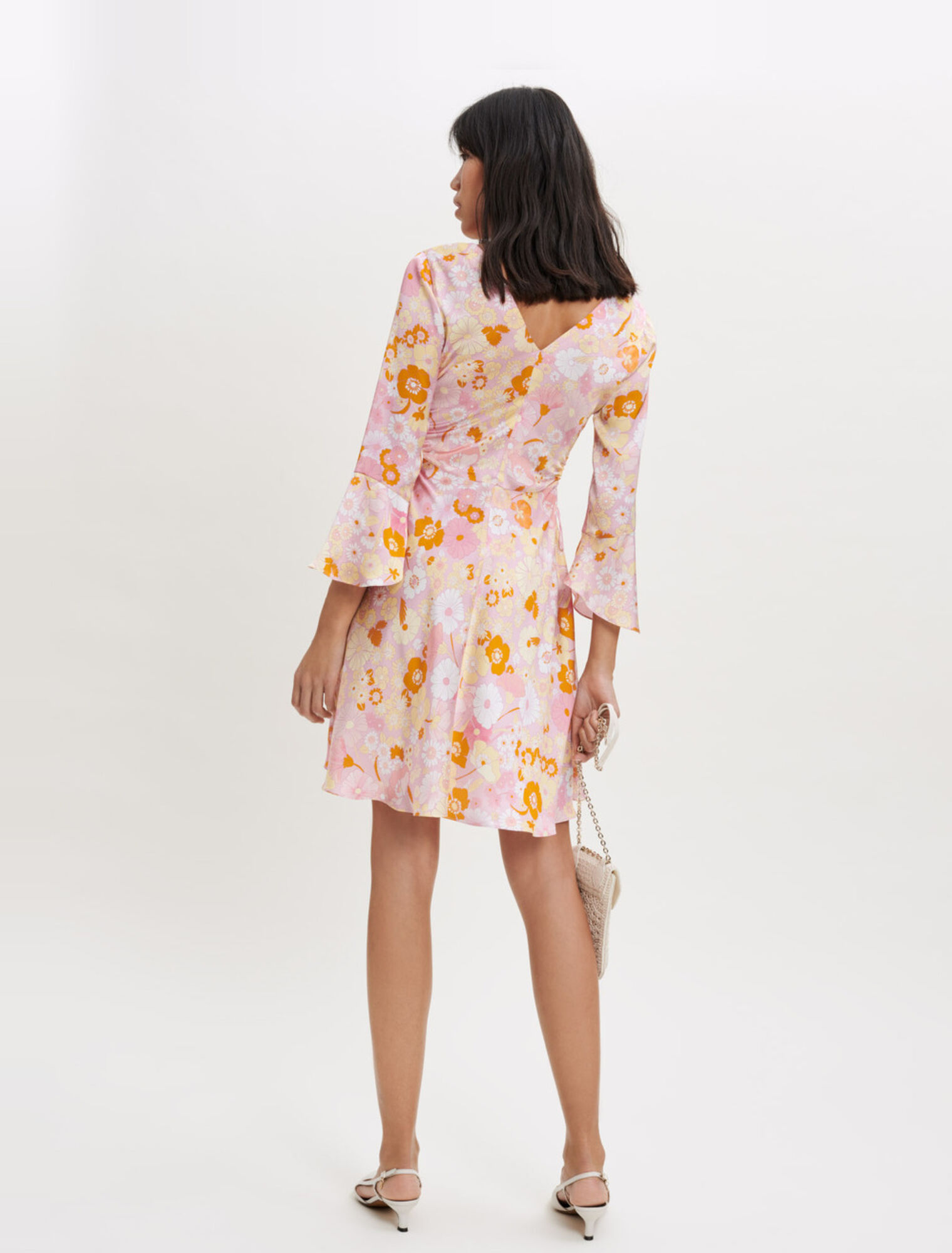 Robe en satin imprimé Flower Power