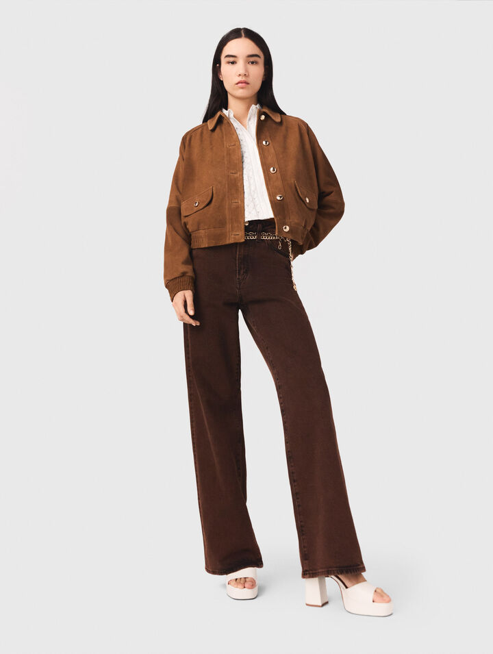 Jean bootcut avec cha&icirc;ne