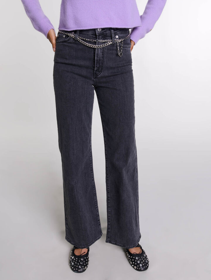 Jean baggy à ceinture noir
