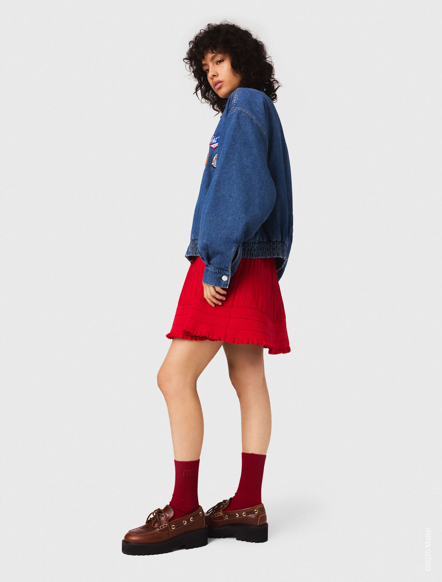 Veste denim oversize brodé