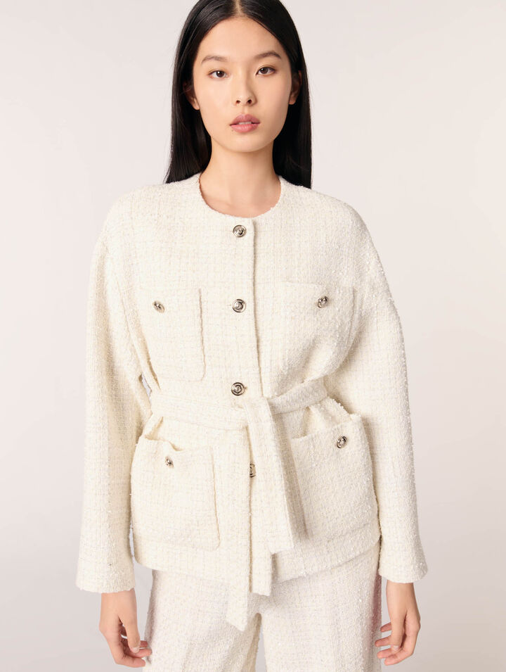 Veste ceinturée en tweed