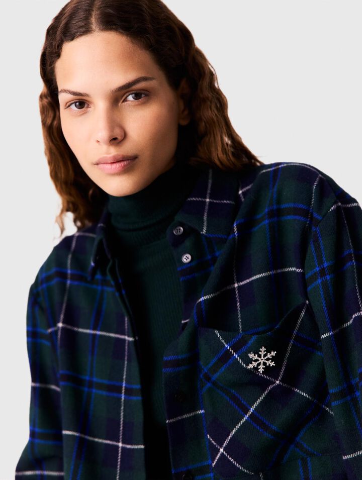 Chemise courte &agrave; carreaux
