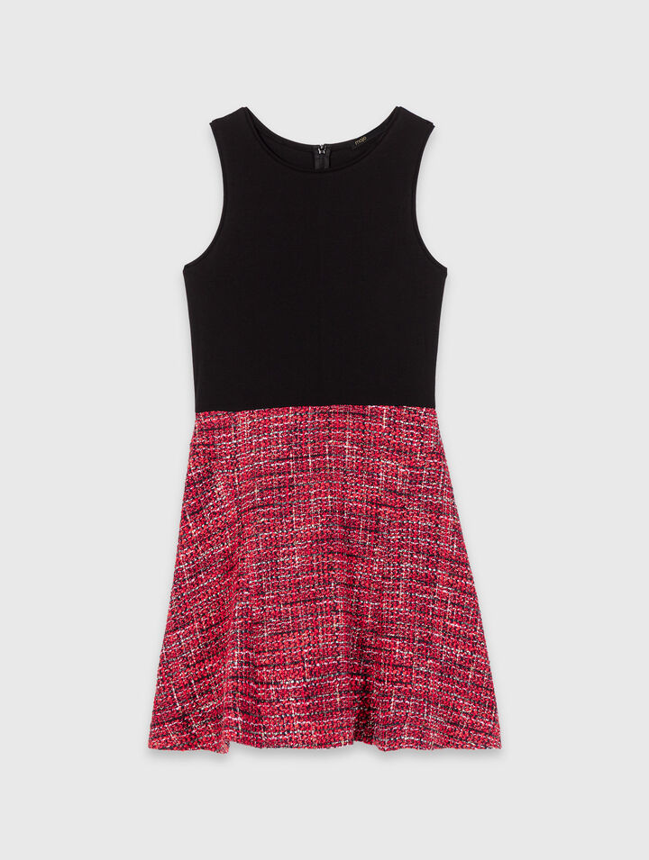 Robe courte 2-en-1 en tweed