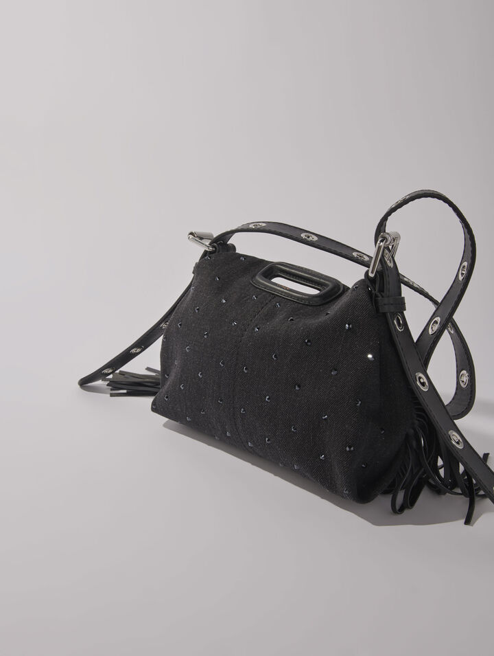 Sac Miss M Mini en denim à strass