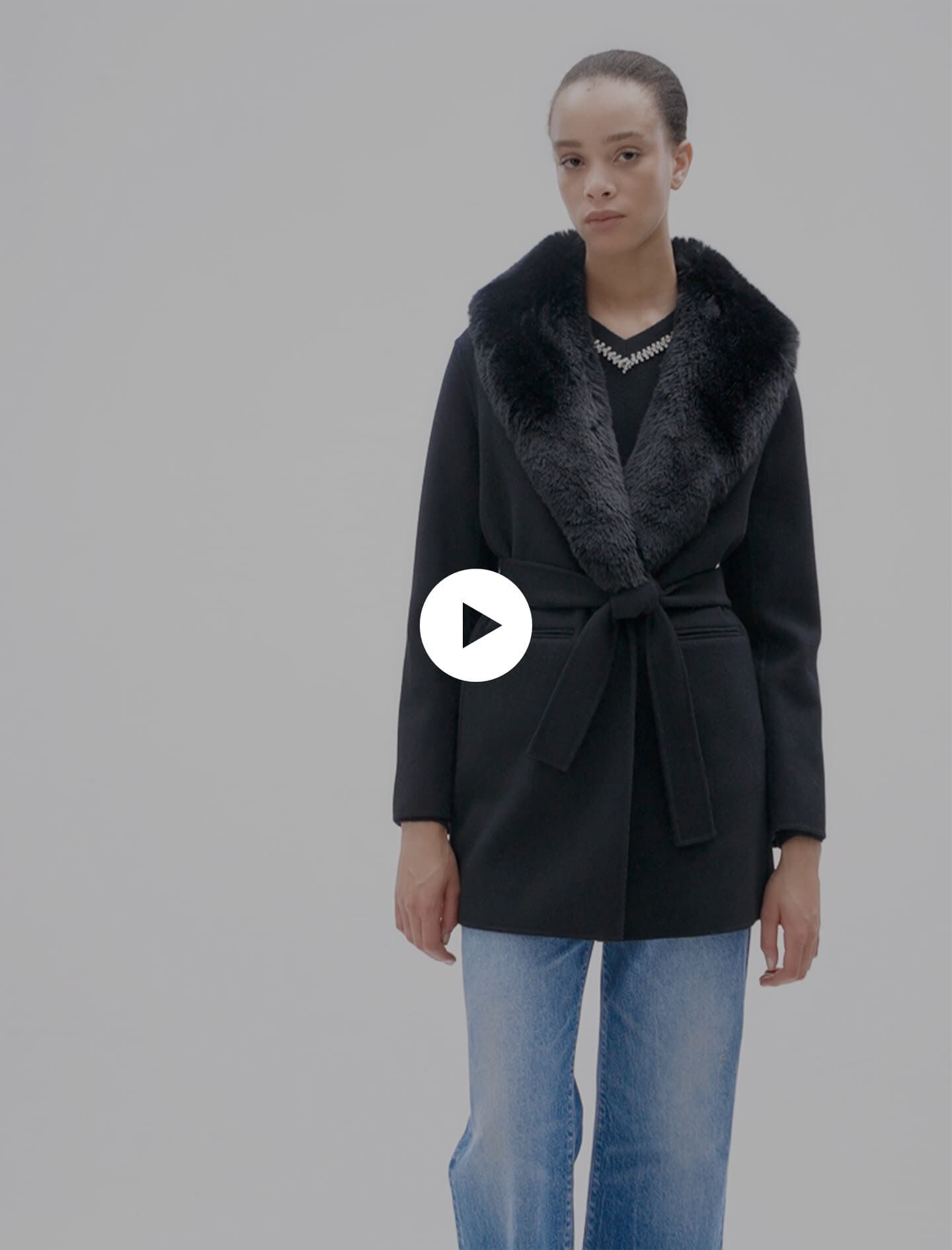 Manteau mi long double face