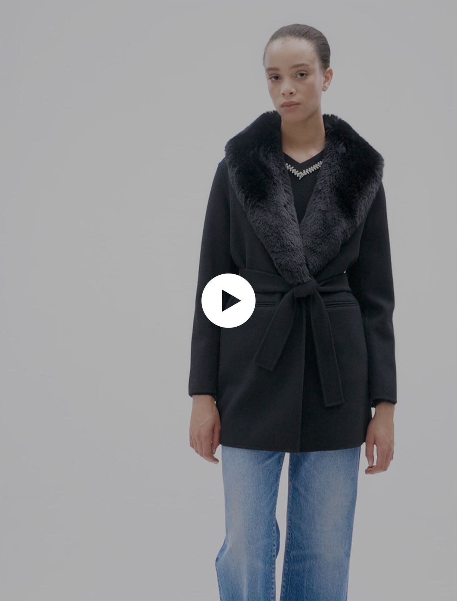 Manteau mi-long double face