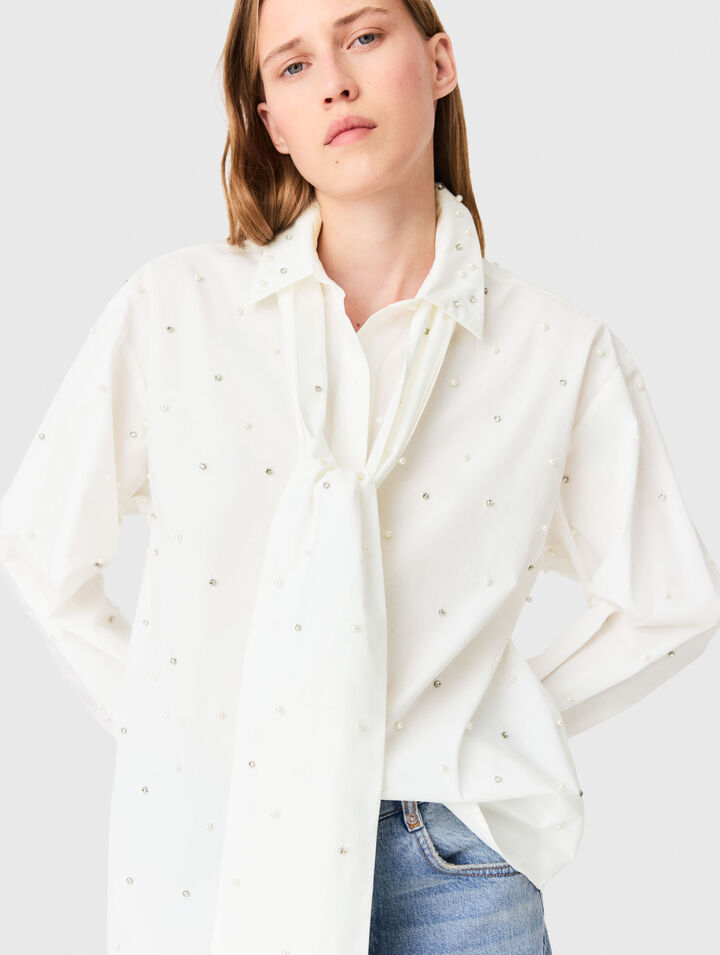 Chemise strass&eacute; avec cravate