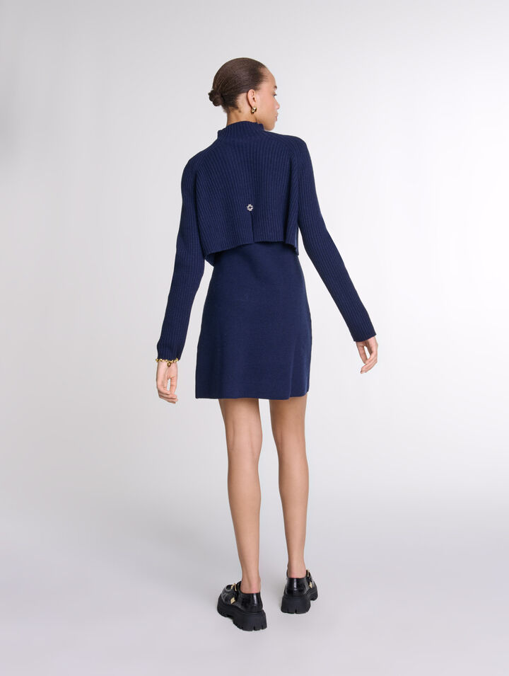 Robe courte 2-en-1 en maille