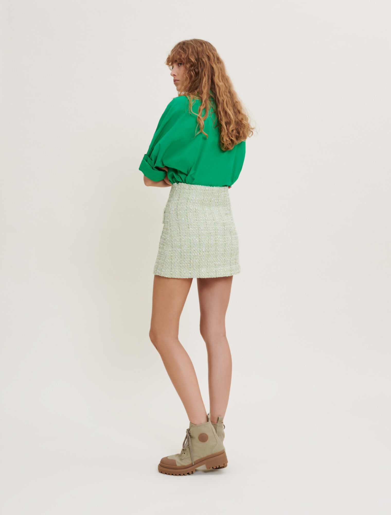 Jupe en tweed avec brillance
