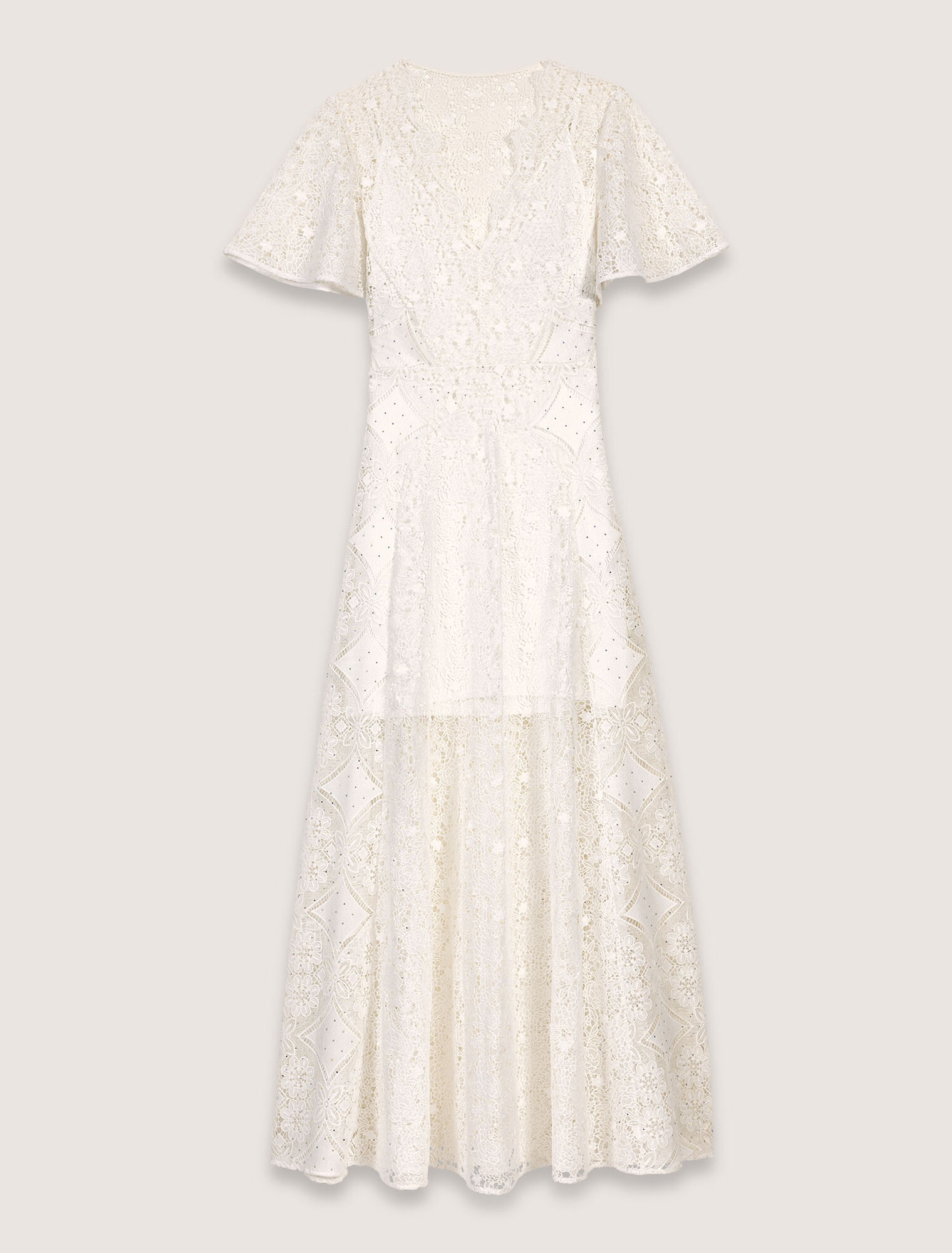 Robe longue en guipure à fleurs