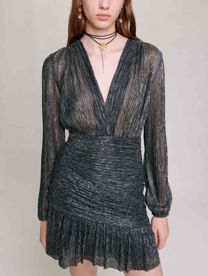 Robe courte fibres métallisées