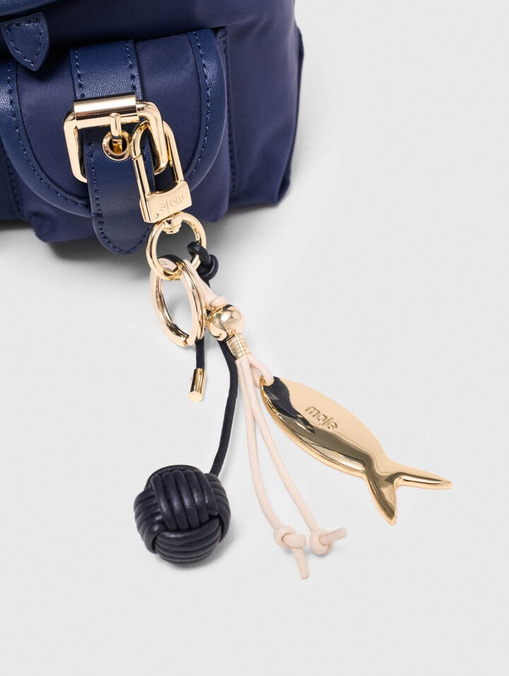 Mini sac &agrave; dos en cuir et nylon
