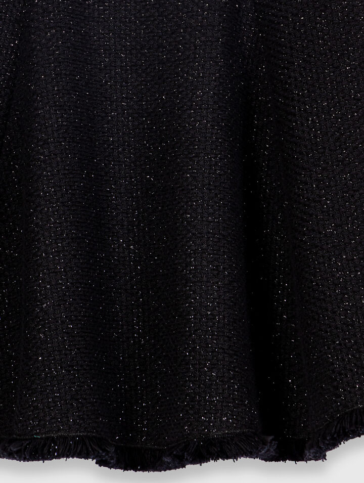 Robe courte en tweed avec franges