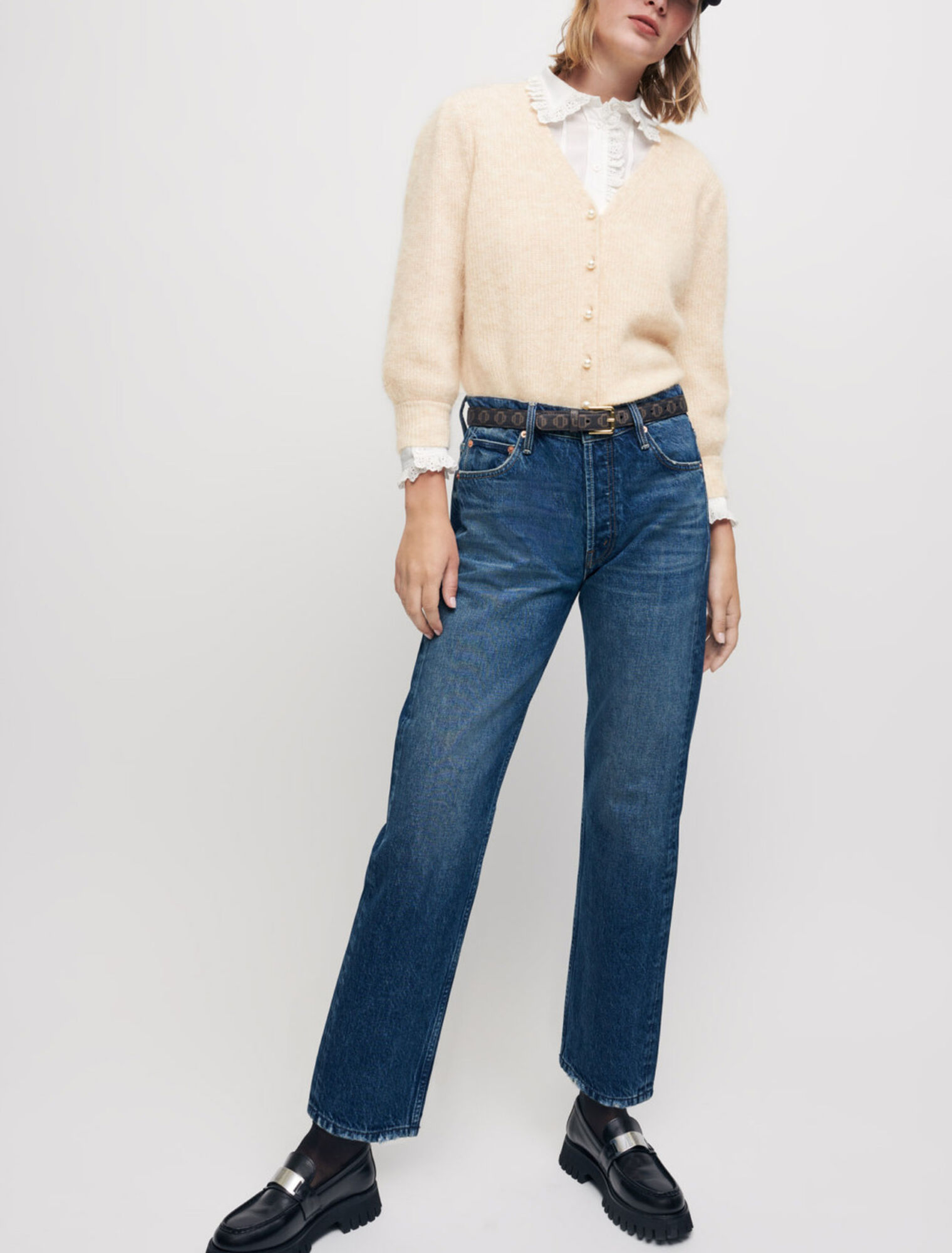 Jean droit taille haute