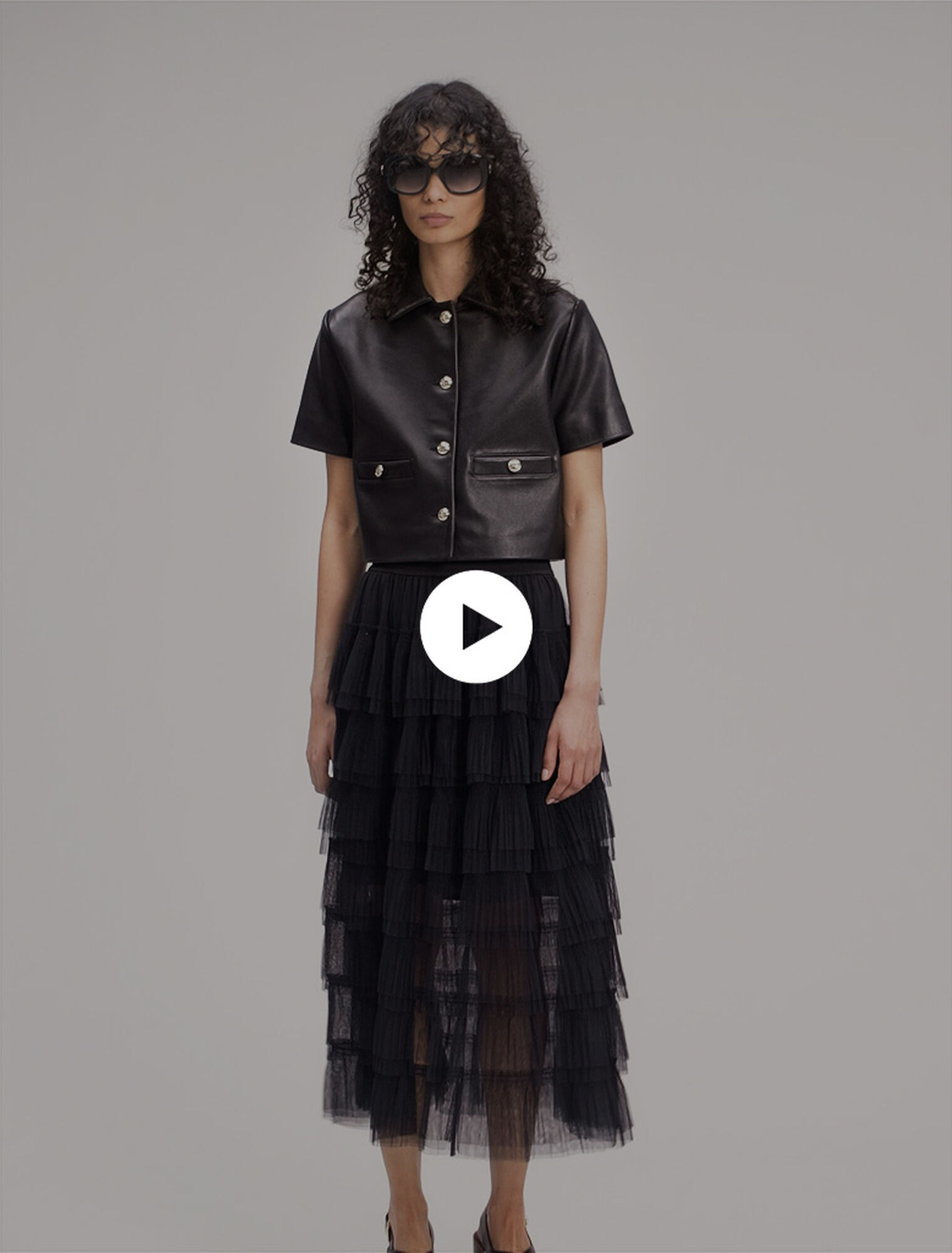 Veste courte en cuir