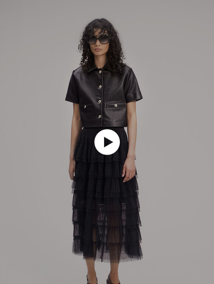 Veste courte en cuir