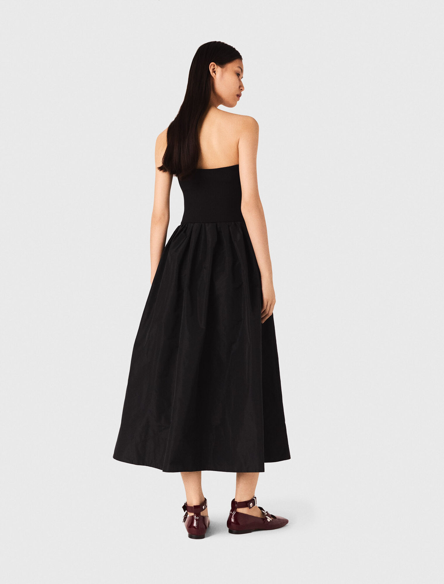 Robe bustier en maille et taffetas