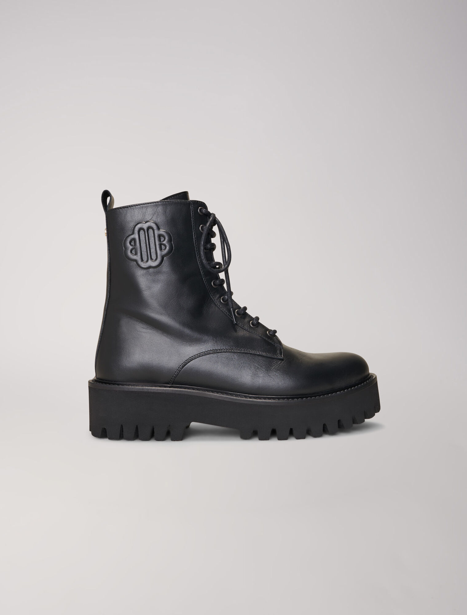 Boots à lacets en cuir noires