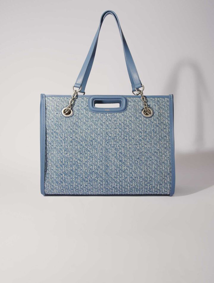 Cabas en toile denim et strass