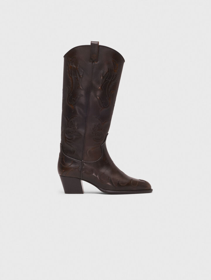 Bottes santiags en cuir