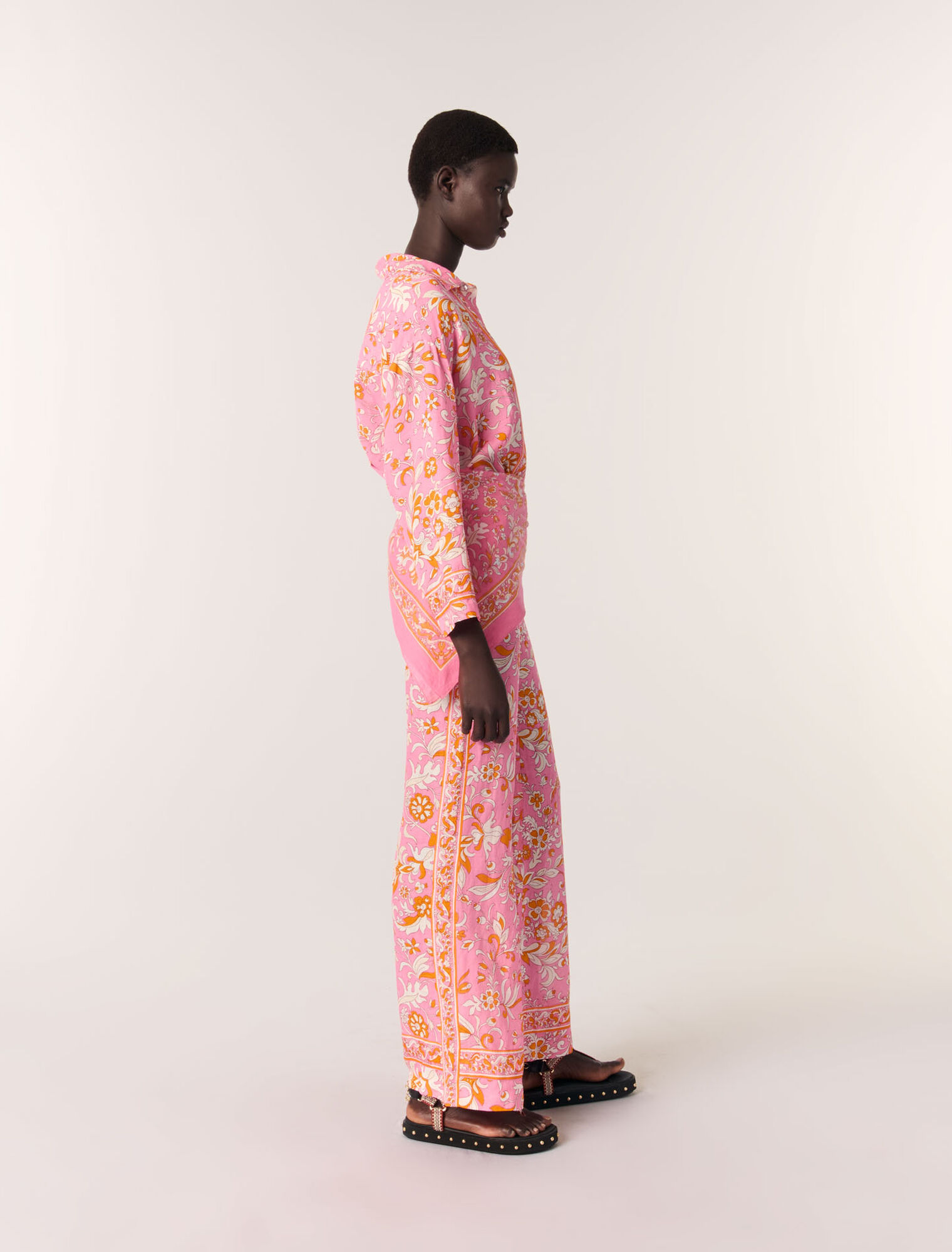 Chemise fluide en lin imprimée