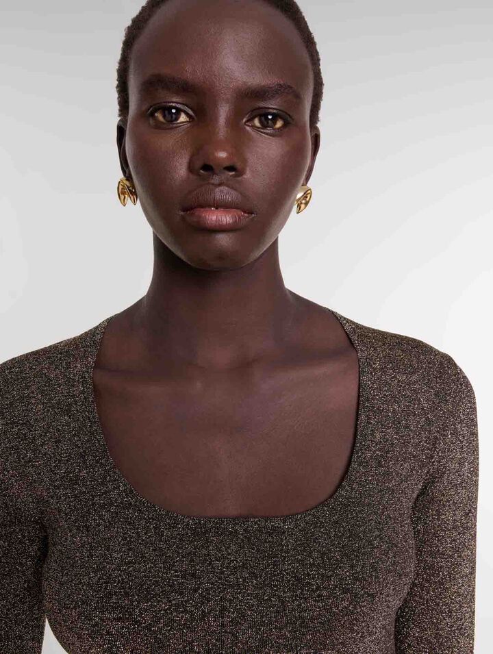 Robe courte en maille brillante