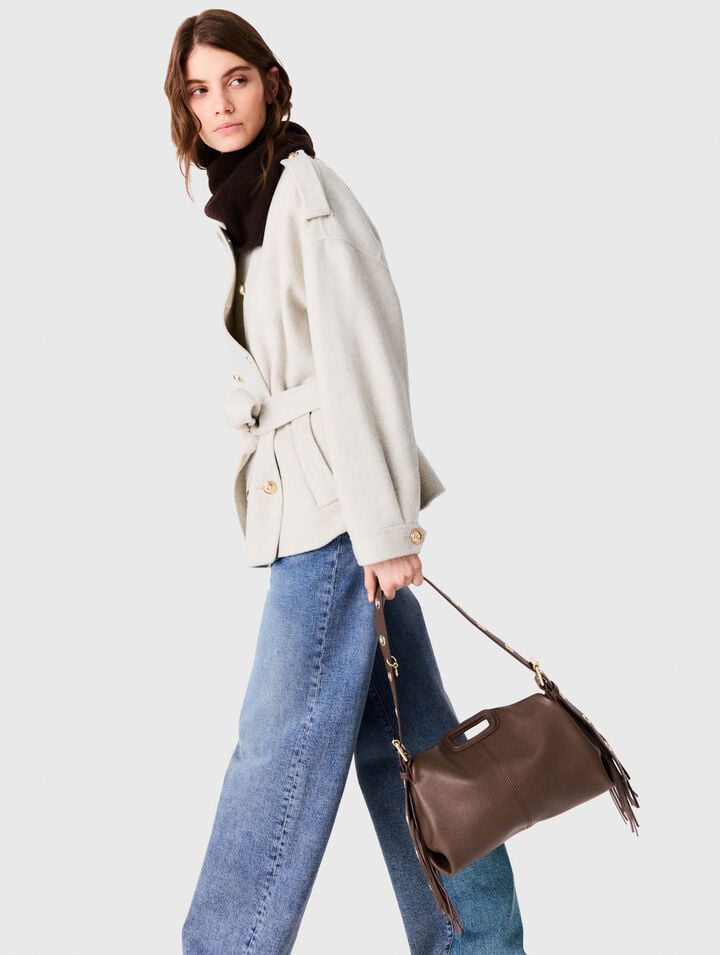 Manteau mi-long en double face