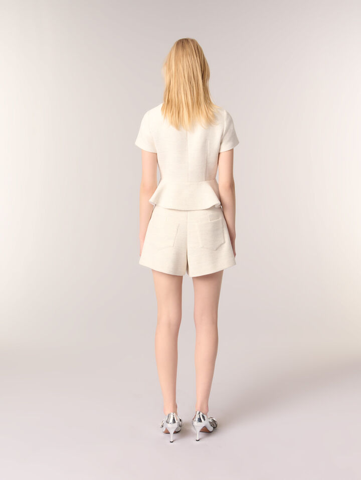 Top peplum en tweed et lurex