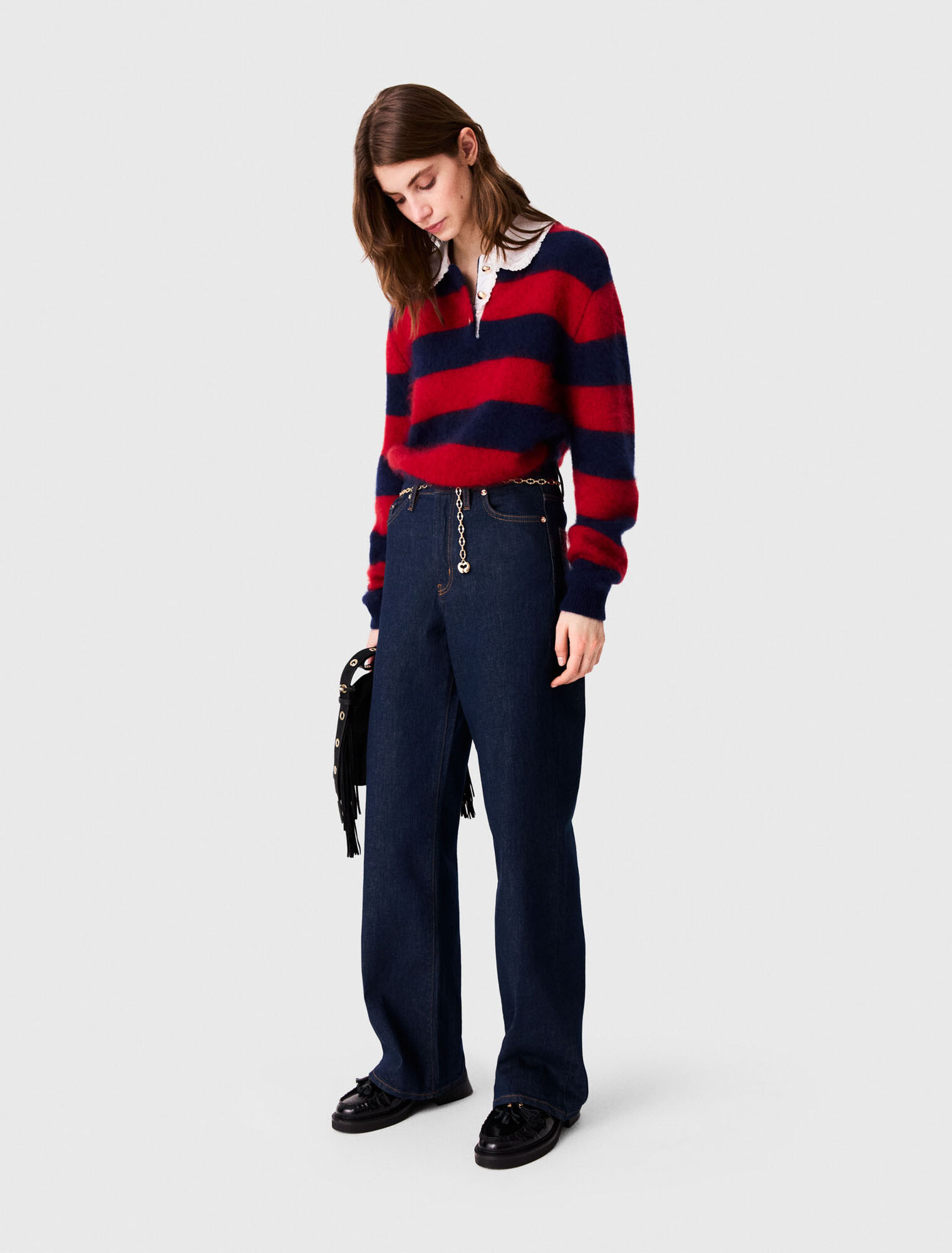 Jean large &agrave; ceinture maillons