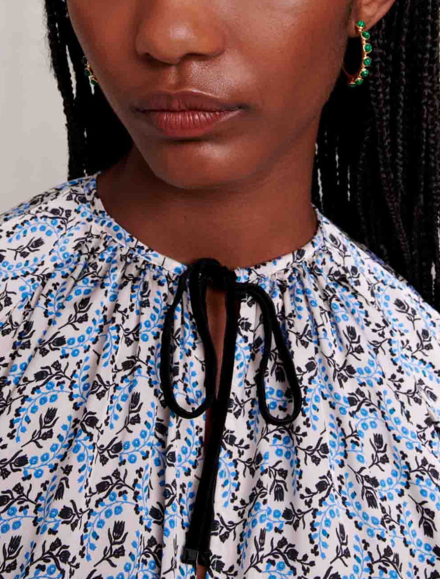Blouse large satinée