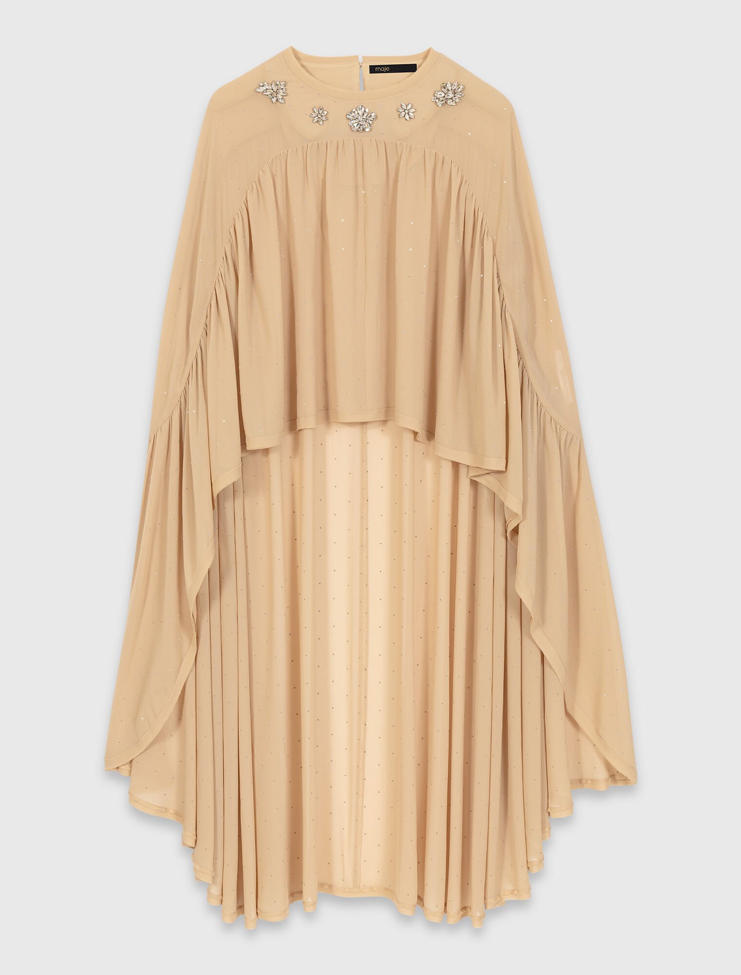 Top-cape &agrave; col bijoux