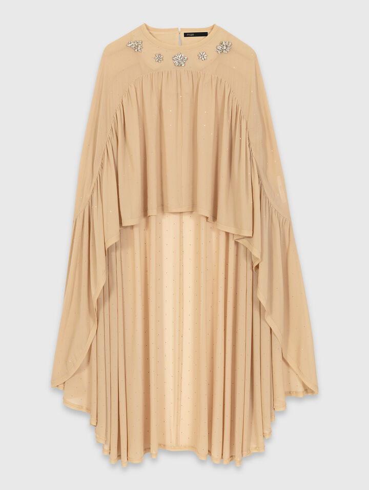 Top-cape &agrave; col bijoux