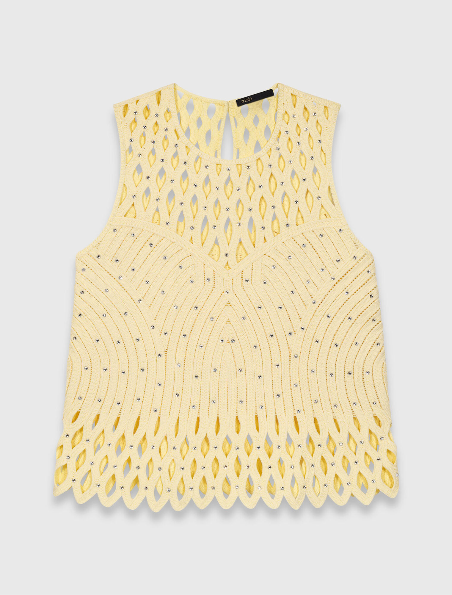 Top en crochet strass&eacute;