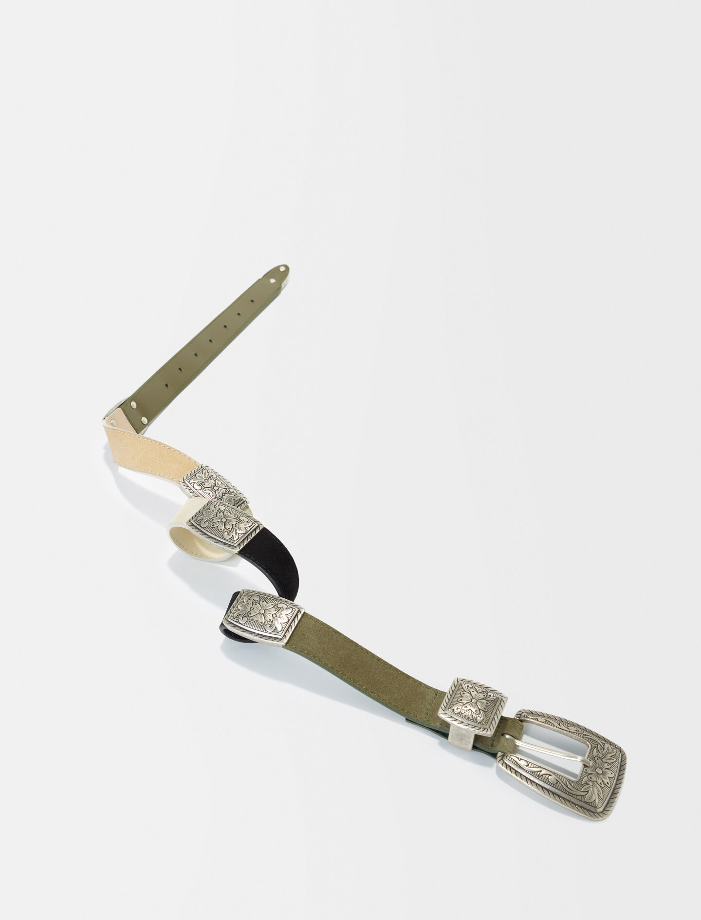 Ceinture en cuir suede