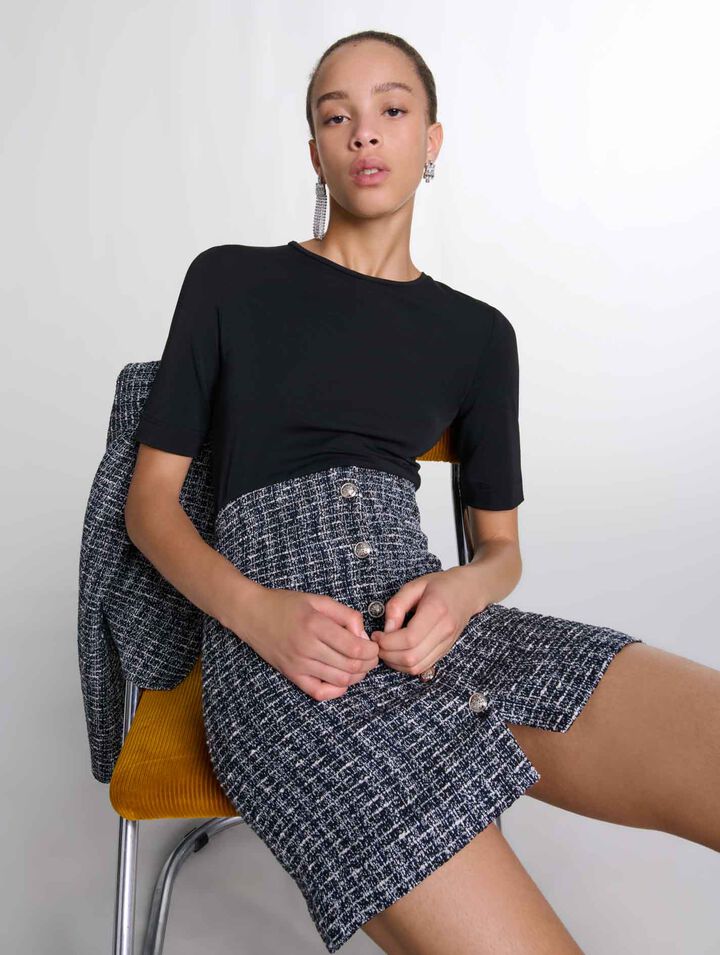 Robe 2-en-1 en tweed