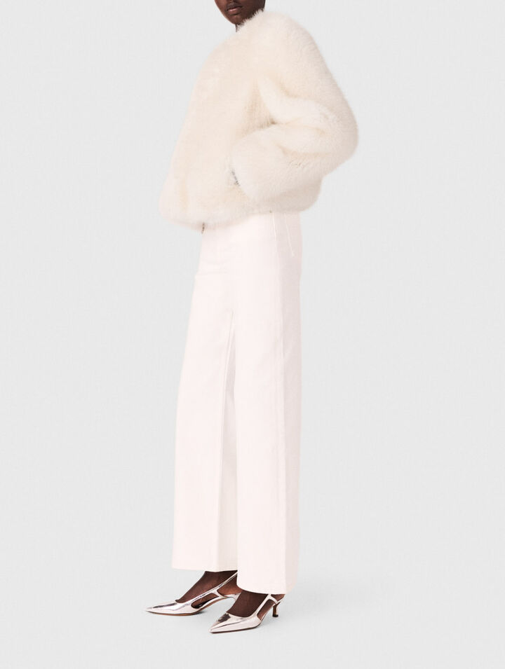 Blouson court en fausse fourrure