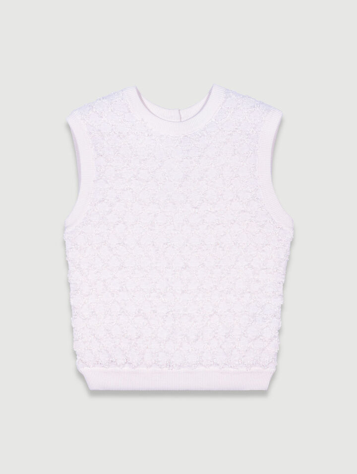 Pull sans manches en maille