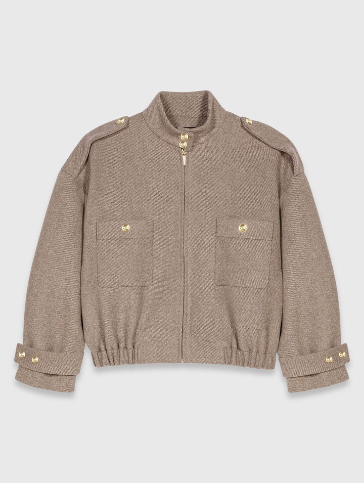 Blouson en laine mélangée